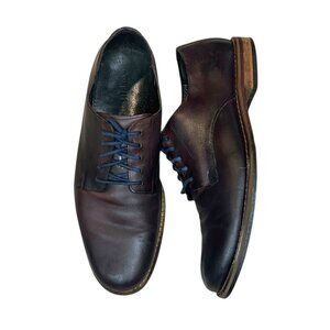 Cole Haan Brown Leather Lace Up Loafers Men’s 11M Blue Laces Vintage Classic